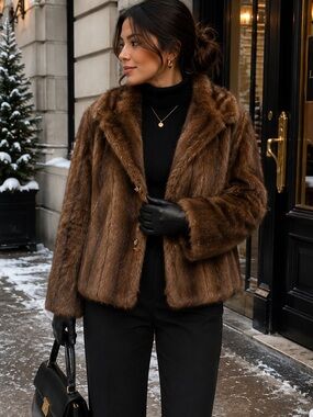 Classic Brown Faux Fur Jacket - Women's Luxe Outerwear